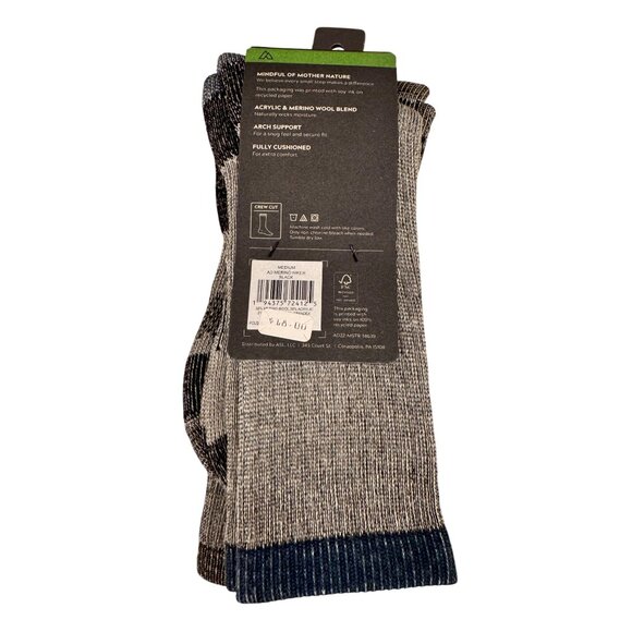 Alpine Design Hiking Sock Merino Wool Size Medium Men's 6-9 NWT Gray Blue - Picture 2 of 4